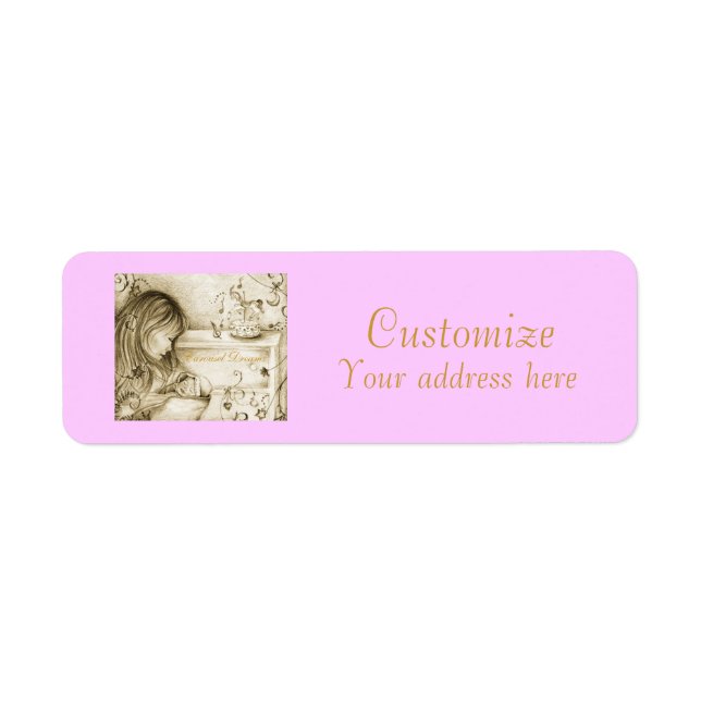 Carousel Dreams Pink Small Address Labels (Front)