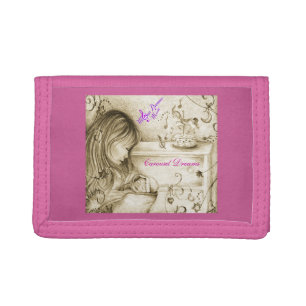 Carousel Dreams Pink Trifold Nylon Wallet