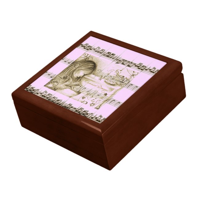 Carousel Dreams Pink Vintage Music Trinkets Box (Side)