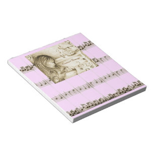 Carousel Dreams Pretty Pink Vintage Music Notepad