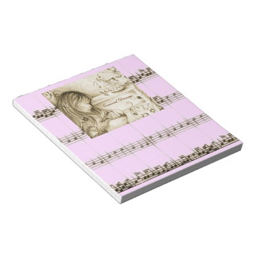 Carousel Dreams Pretty Pink Vintage Music Notepad