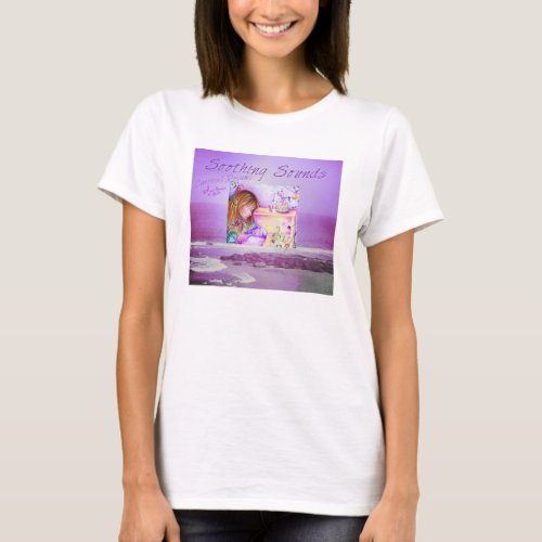 Carousel Dreams Purple Ocean Background Crew Shirt