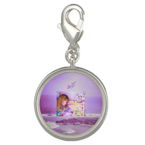 Carousel Dreams Purple Ocean Silver Charm