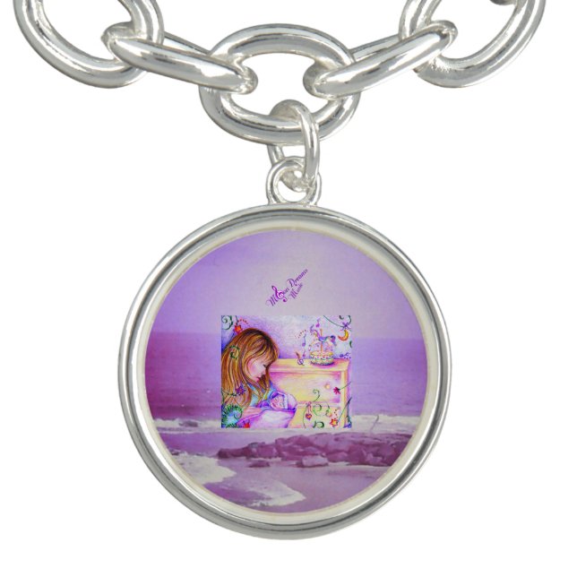 Carousel Dreams Purple Ocean Silver Charm Bracelet (Design)