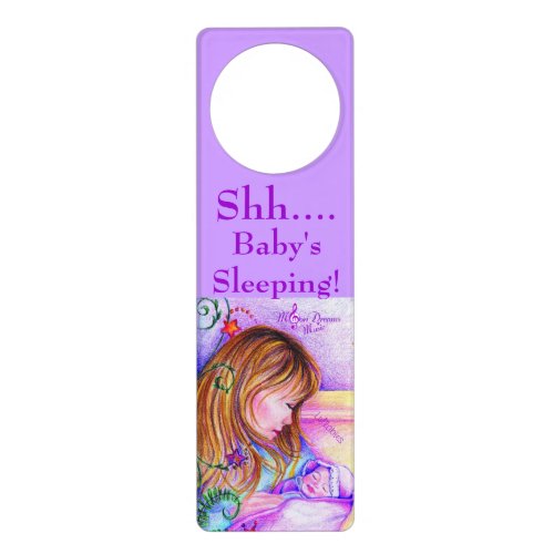 Carousel DreamsShhBabys Sleeping Door Hanger