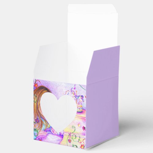 Carousel Dreams Square Heart Baby Favor Box