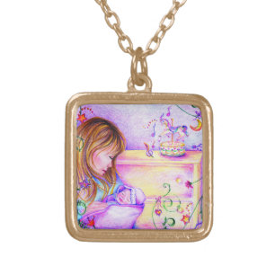 Carousel Dreams Square Necklace polished gold