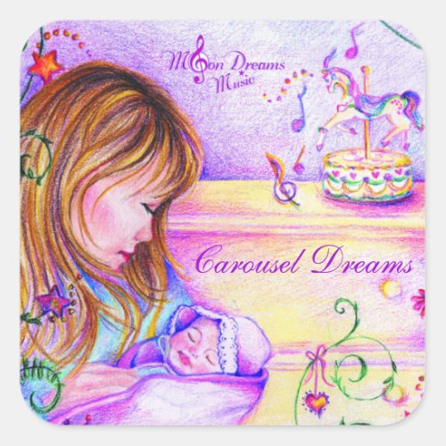 Carousel Dreams Square Stickers