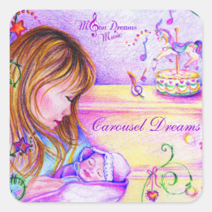 Carousel Dreams Square Stickers