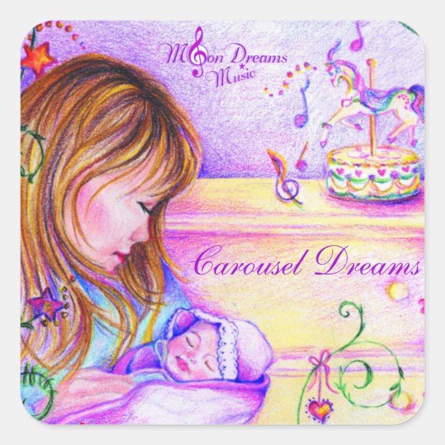 Carousel Dreams Square Stickers (Front)