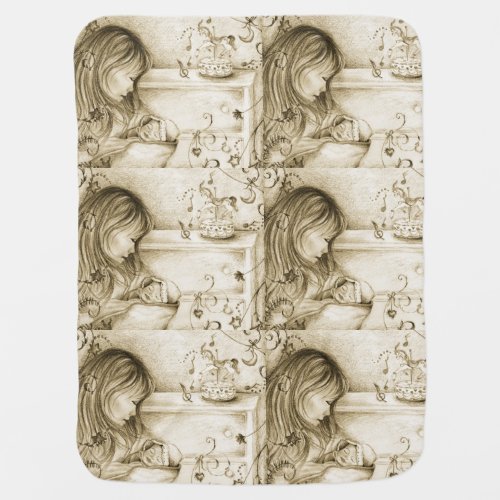 Carousel Dreams Vintage Fleece Baby Blanket