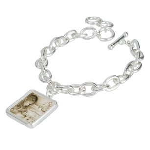 Carousel Dreams Vintage Silver Sq. Charm Bracelet