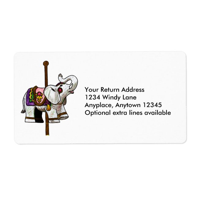 Carousel Elephant Label (Front)