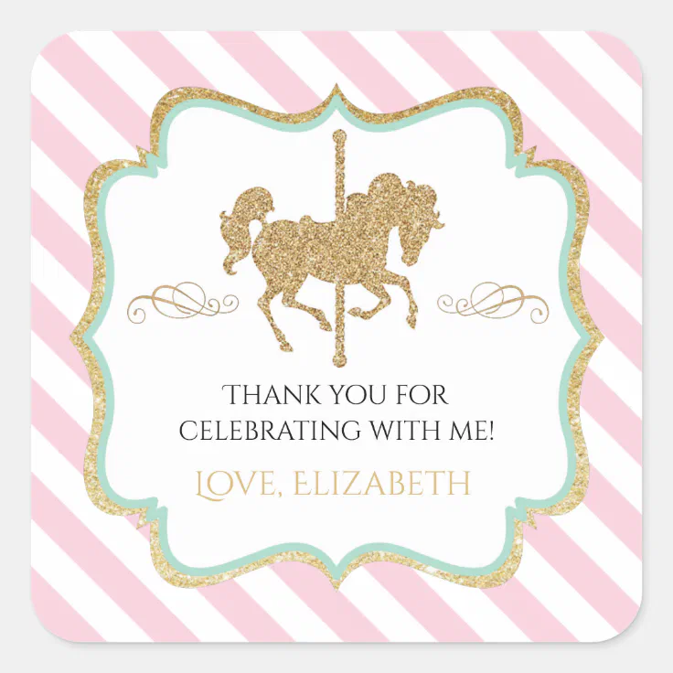 Carousel Favor Stickers Zazzle