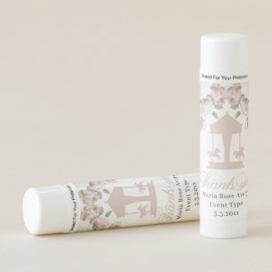 Carousel Floral Thank you Favor Personalized Lip Balm