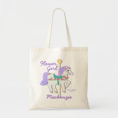 Carousel Flower Girl Tote Bag