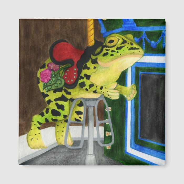 Carousel Frog   Lily Magnet