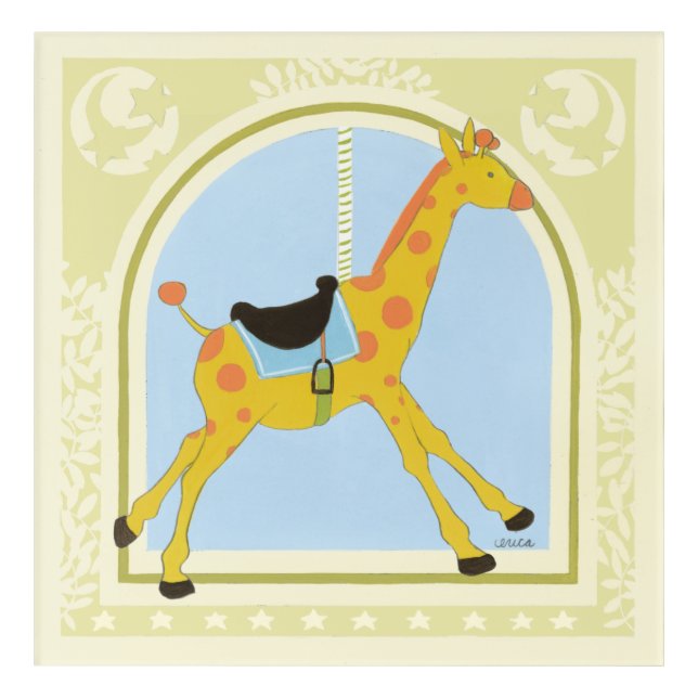 Carousel Giraffe by June Erica Vess Acrylic Print (Front)