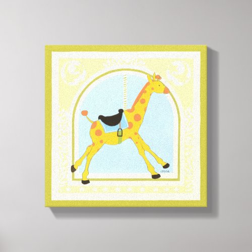 Carousel Giraffe by June Erica Vess Canvas Print