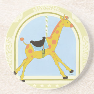 Carousel Giraffe by June Erica Vess Drink Coaster