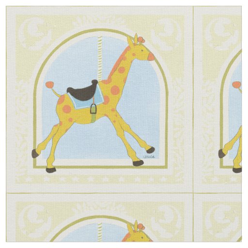 Carousel Giraffe by June Erica Vess Fabric