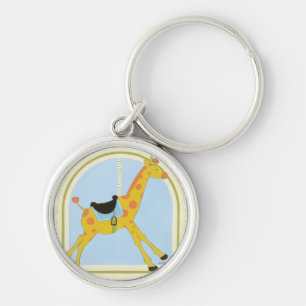 Carousel Giraffe by June Erica Vess Keychain