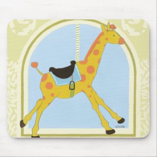 Carousel Giraffe by June Erica Vess Mouse Pad