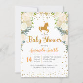 Carousel Gold White Baby Shower invitation (Front)