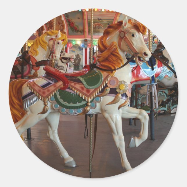 Carousel Horse,2 Classic Round Sticker (Front)