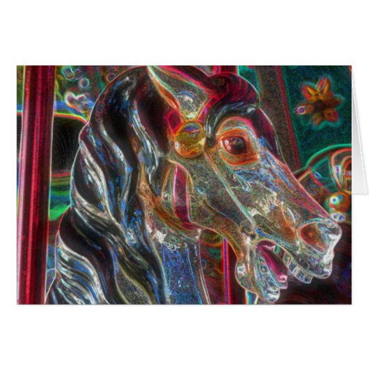 Carousel Horse Abstract Art Card (Front Horizontal)