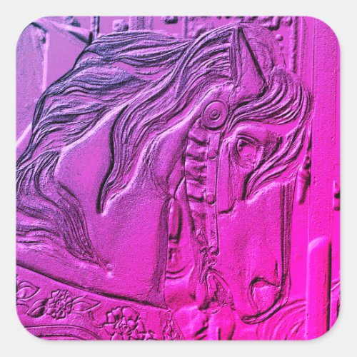 Carousel Horse Art Square Sticker