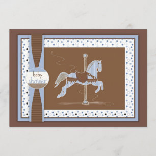 Carousel Horse Baby Boy Shower Inviation Invitation
