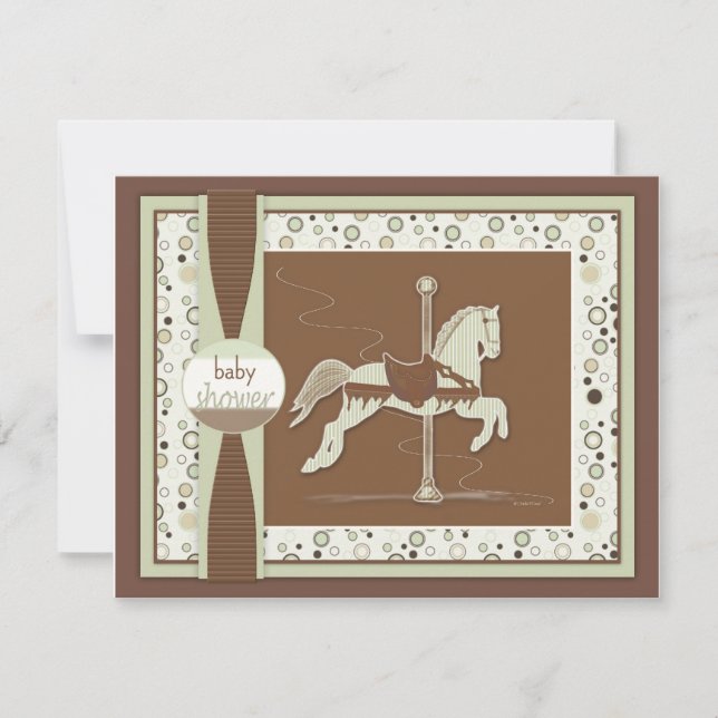 Carousel Horse Baby Shower Invitation (Front)