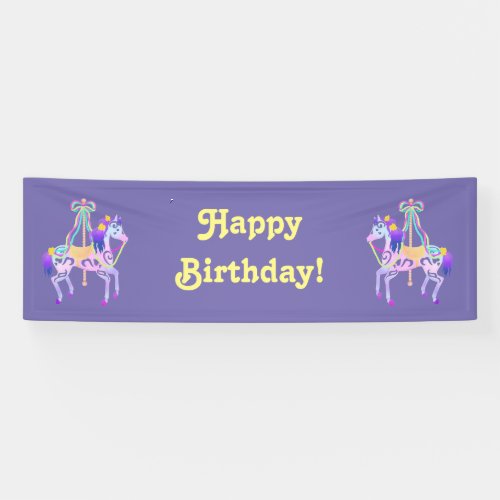 Carousel Horse birthday banner