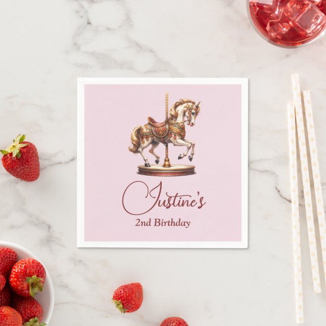 Carousel Horse Birthday Napkins (Insitu)
