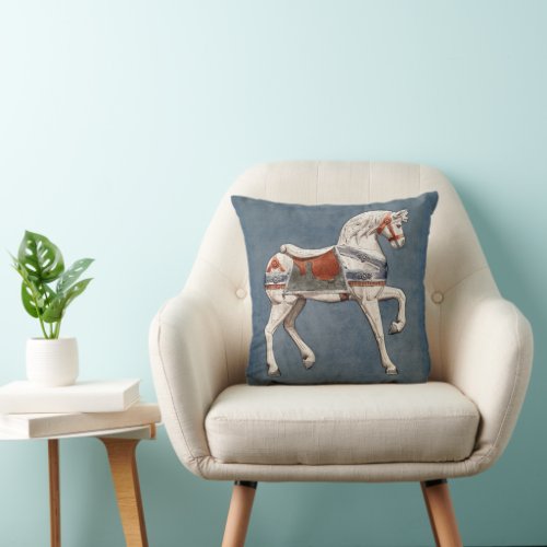 Carousel Horse by Henry Murphy  Throw Pillow