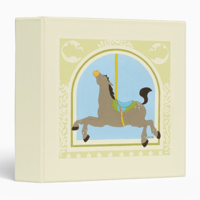Carousel Horse by June Erica Vess 3 Ring Binder (Front/Spine)