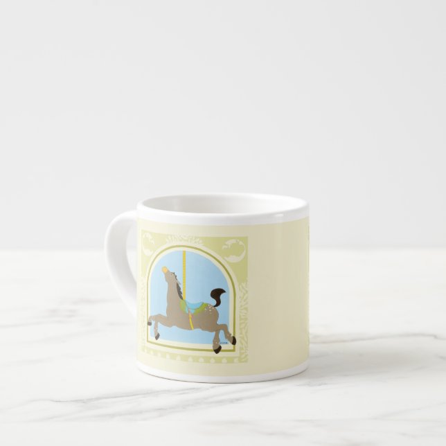 Carousel Horse by June Erica Vess Espresso Cup (Front Left)