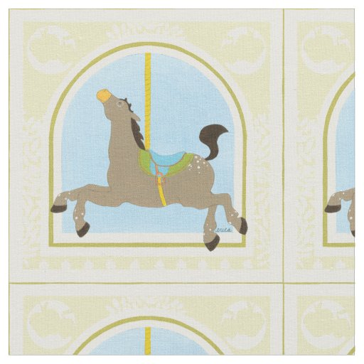 Carousel Horse by June Erica Vess Fabric