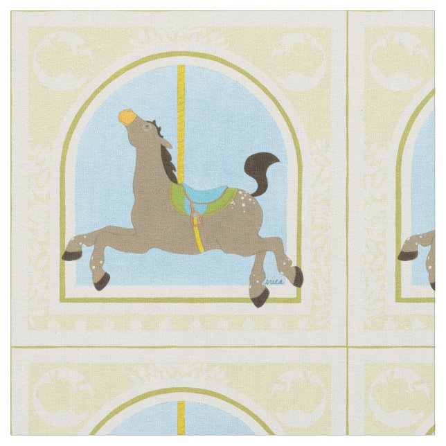 Carousel Horse by June Erica Vess Fabric (Close Up)