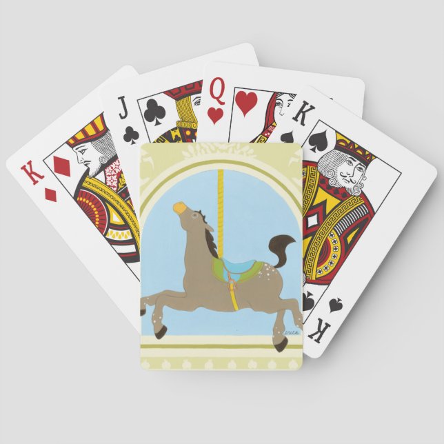 Carousel Horse by June Erica Vess Poker Cards (Back)