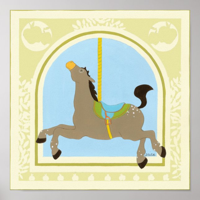 Carousel Horse by June Erica Vess Poster (Front)