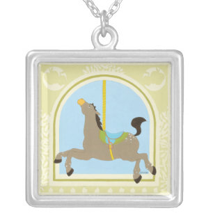 Carousel Horse by June Erica Vess Silver Plated Necklace