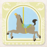 Carousel Horse by June Erica Vess Square Paper Coaster