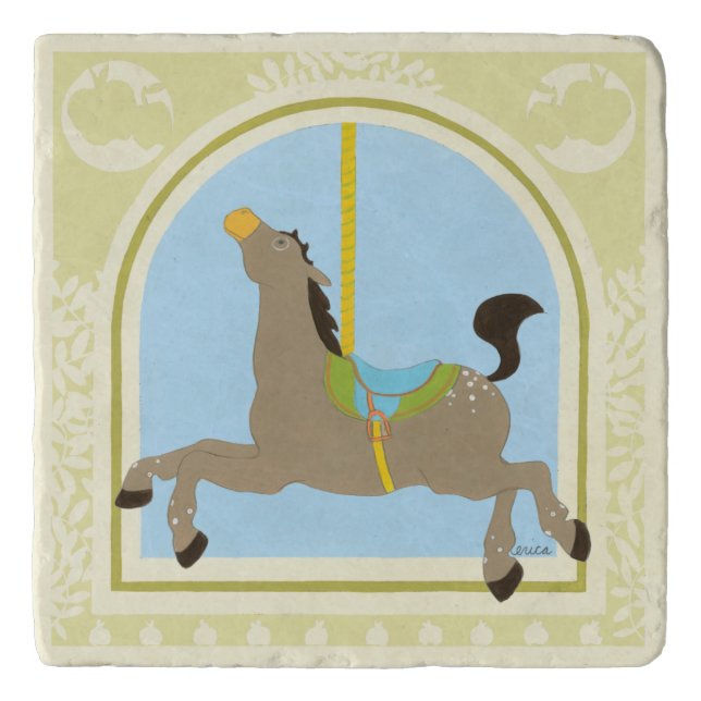 Carousel Horse by June Erica Vess Trivet (Front)