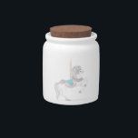 Carousel Horse Candy Jar<br><div class="desc">Candy jar with a pencil and pastel carousel horse on front.</div>