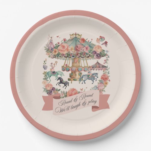 Carousel Horse Carnival Birthday Party Paper Plates