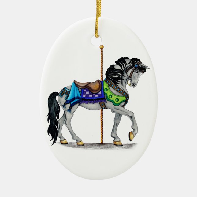 Carousel Horse Ceramic Ornament (Front)