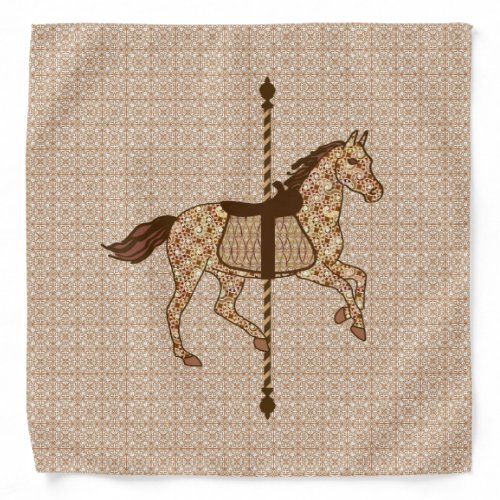 Carousel Horse _ Chocolate Brown and Tan Bandana