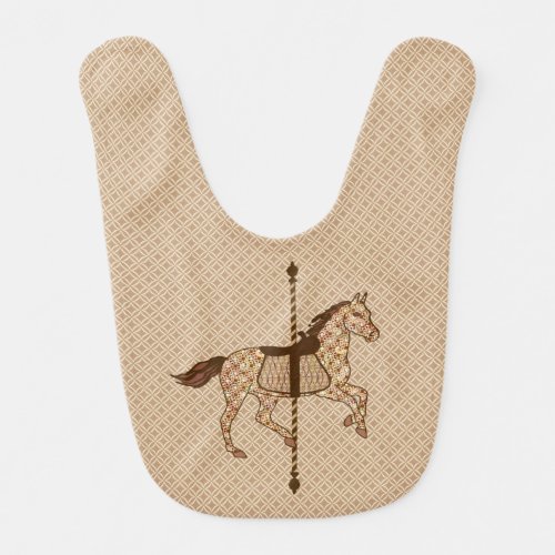 Carousel Horse _ Chocolate Brown and Tan Bib